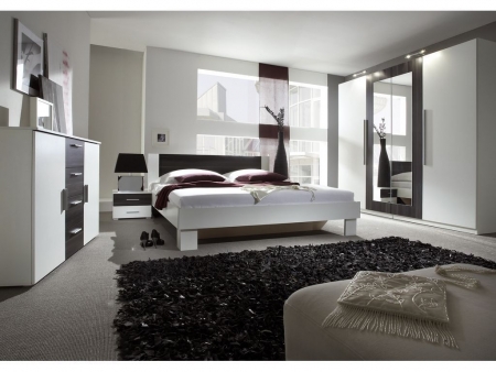Ložnice Veronika s postelí 180cm, bílá/ořech černý