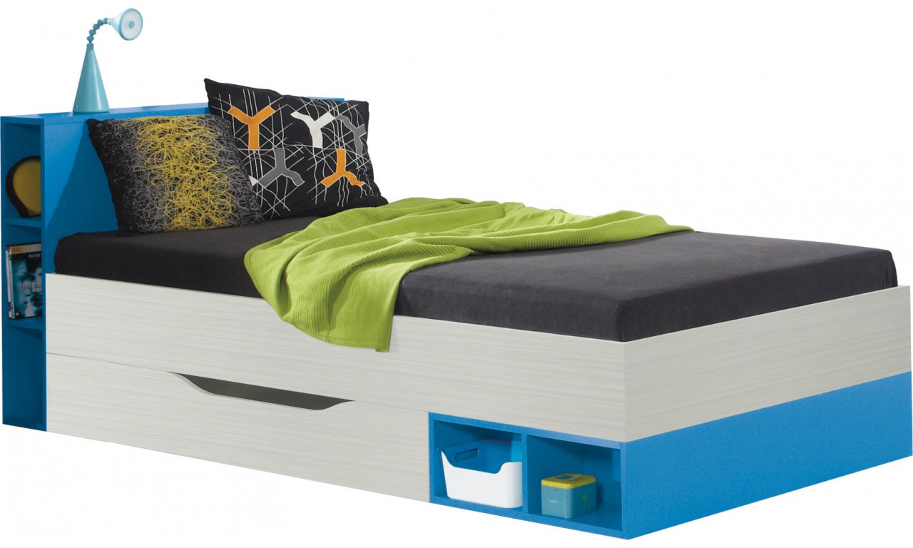 Dětská postel M1 KM18 jasan / modrá