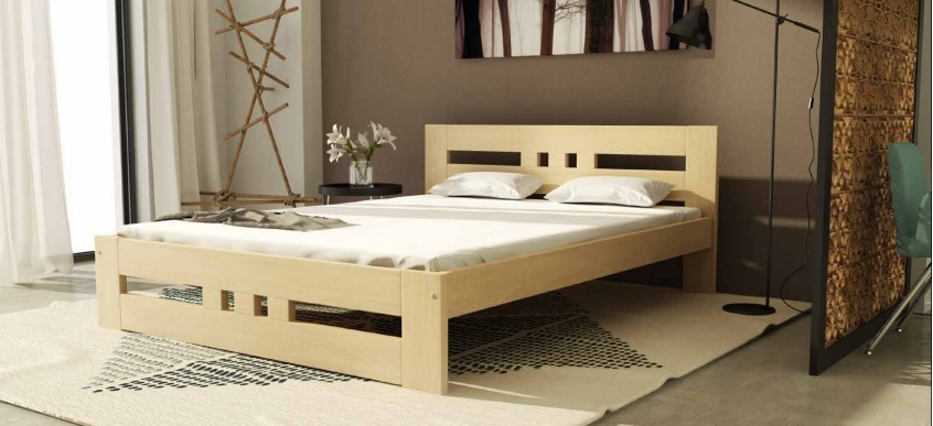 Manželská postel z masivu Romain 160x200cm, borovice