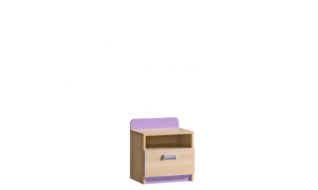 Noční stolek Loreto L12 jasan/fialová