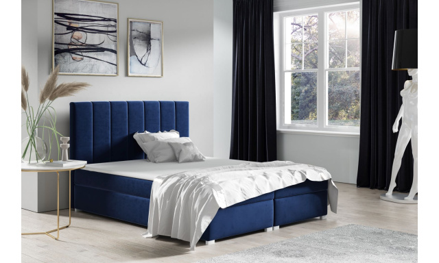 Čalouněná postel Fernando 160x200cm, modrá MattVelvet