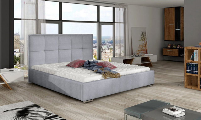 Čalouněná postel Korin 160 X 200, světle šedá Paros