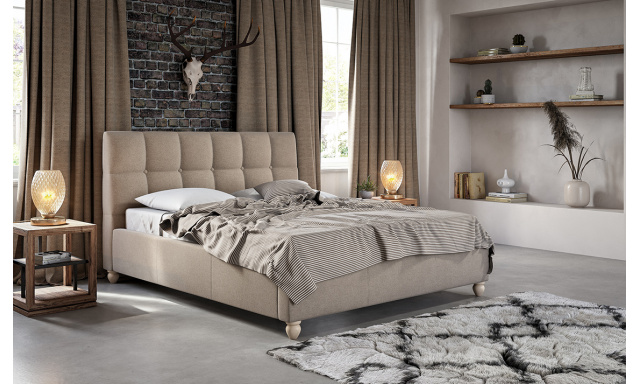 Čalouněná postel Asta 140 X 200, béžová Massimo