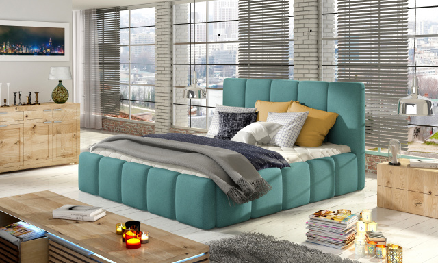 Moderní postel Begie 160x200, modrá Ontario