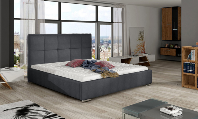Čalouněná postel Korin 160 X 200, tmavě šedá Paros