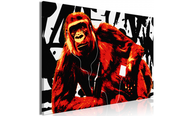 Obraz - Pop Art Monkey (1 Part) Narrow Red