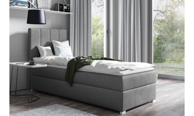 Čalouněná postel Fernando 90x200cm, šedá Velvet