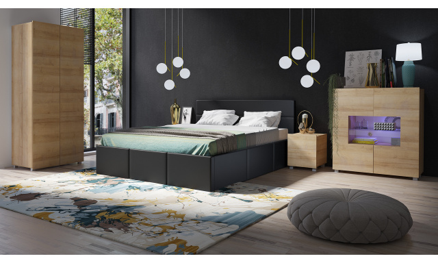 Moderní postel z eko-kůže Celeste, černá