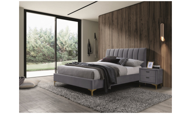Moderní manželská postel Miriam 160x200, šedá