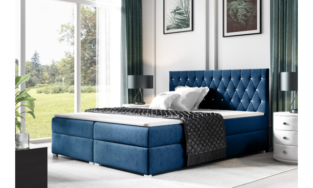 Čalouněná postel Nadine 180x200cm, modrá Monolith