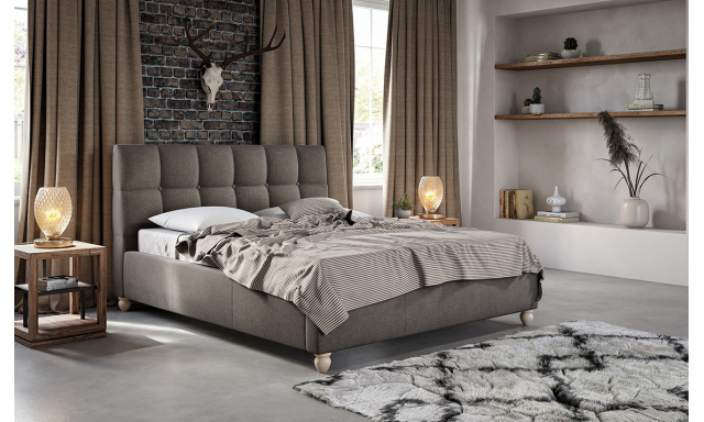 Čalouněná postel Asta 90 x 200, hnědá Massimo