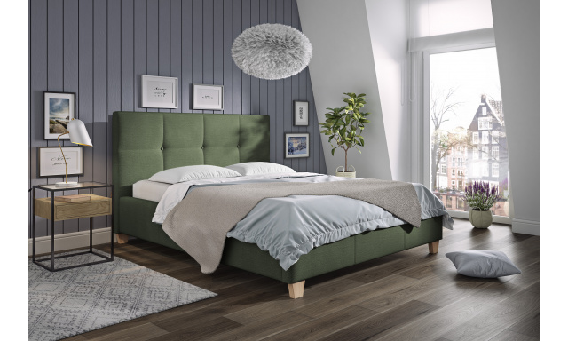 Čalouněná postel Rioma 90 x 200, khaki zelená Point