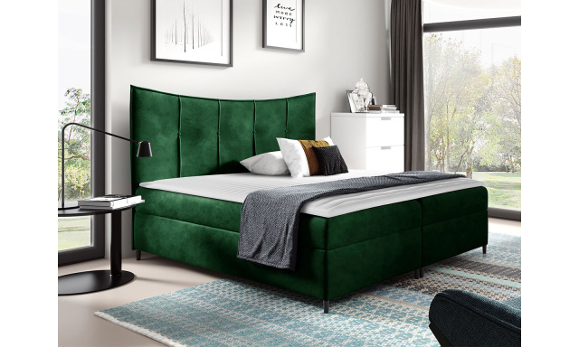 Moderní boxspring postel  Benda 160x200, zelená Fresh