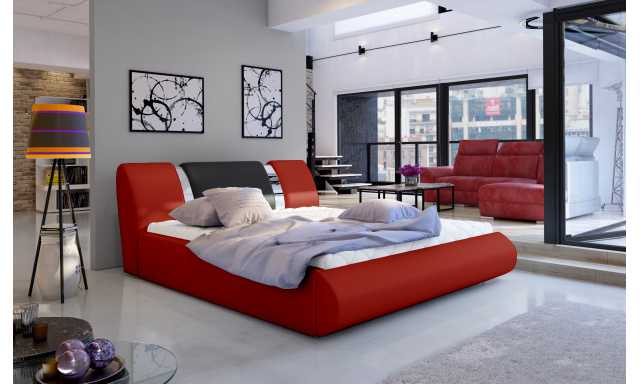 Moderní postel Flores 180x200cm, červená/černá