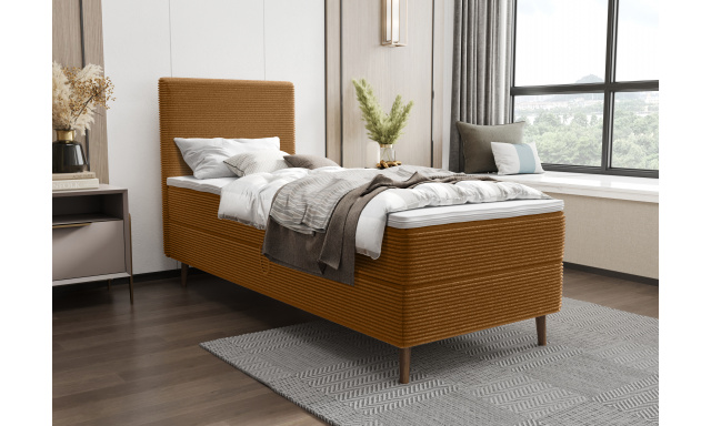 Moderní postel Karas 90x200cm, žlutohnědá Poso