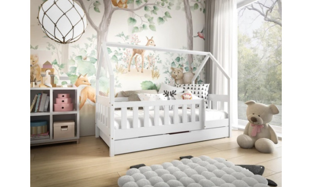 Moderní dětská postel Albion 160x80 Domeček, bílá