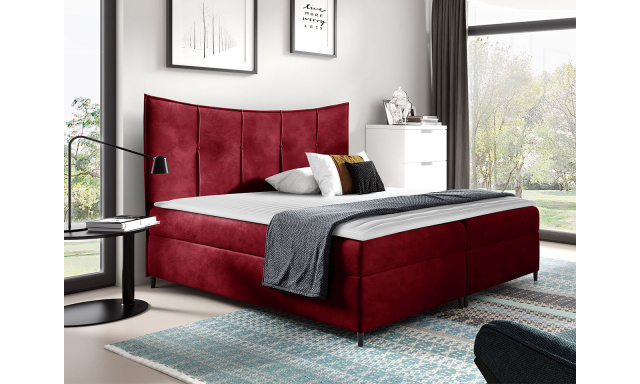 Moderní boxspring postel  Benda 160x200, červená Fresh