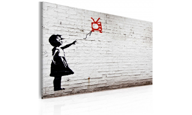 Obraz - Girl with TV (Banksy)