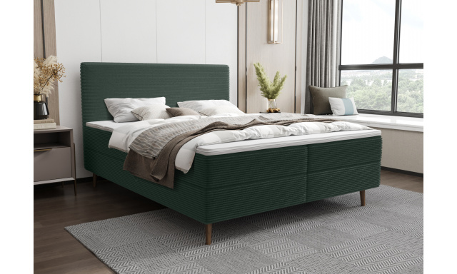 Moderní postel Karas 200x200cm, zelená Poso