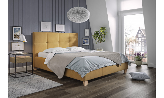 Čalouněná postel Rioma 90 x 200, žlutá Point