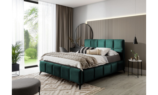 Moderní postel Miami, 180x200cm, zelená Nube s úložným prostorem