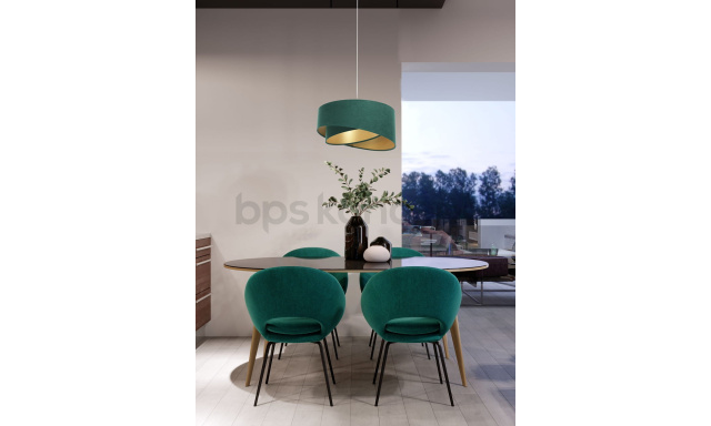 Designová závěsná lampa Grismo, zelená/zlatá