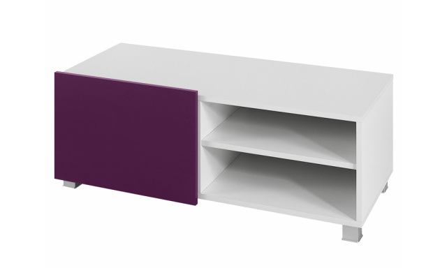 Ordia TV stolek 1D bílá/fialový lesk