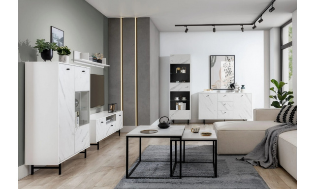 Moderní obývací pokoj Veri, bílý marmur