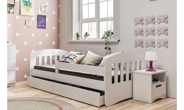 Dětská postel s úložným prostorem Klasik 180x80 cm, bílá