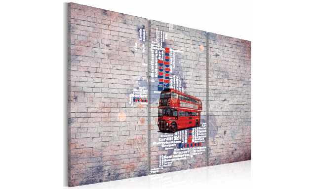 Obraz - Around the Great Britain by Routemaster - triptych