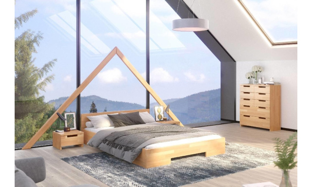 Luxusní postel Scando z bukových hranolů, 180x200cm, přírodní