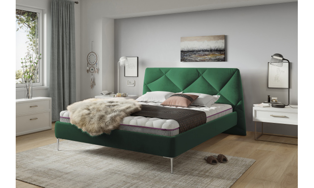 Čalouněná postel Davona 160 X 200, zelená Fresh