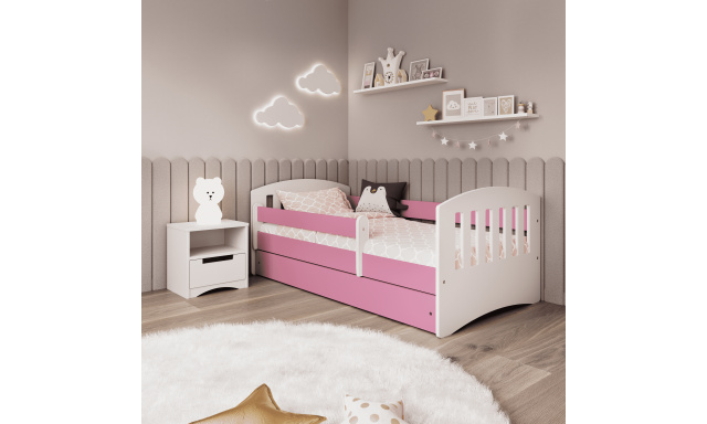 Dětská postel s úložným prostorem Klasik 140x80 cm, růžová