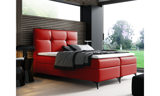 Kontinentální postel Fresina 180x200, červená