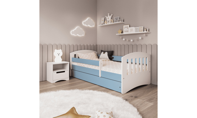 Dětská postel s úložným prostorem Klasik 140x80 cm, modrá