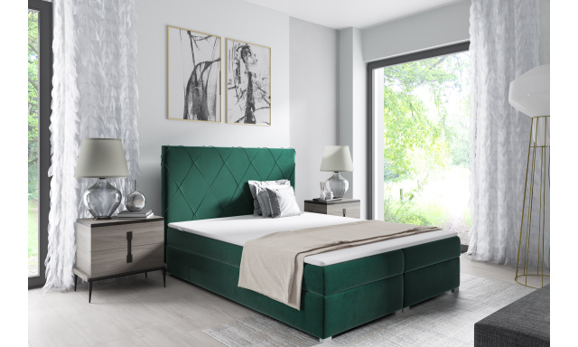 Čalouněná postel Melinda 180x200cm, zelená Riviera