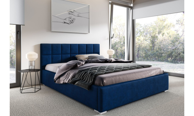 Čalouněná postel Selena 160x200cm, modrá MattVelvet