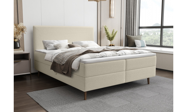 Moderní postel Karas 140x200cm, krémová Poso