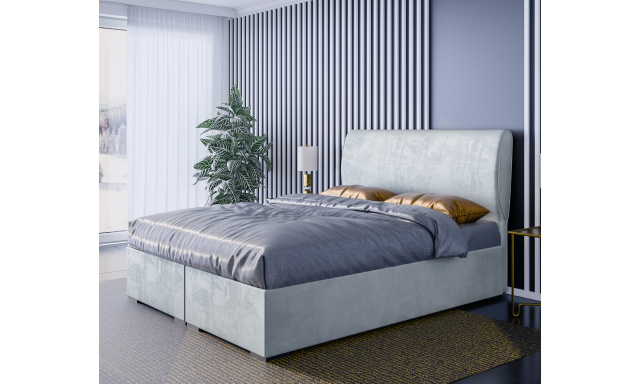 Moderní boxspring postel Space 200x200cm, šedá Magic Velvet