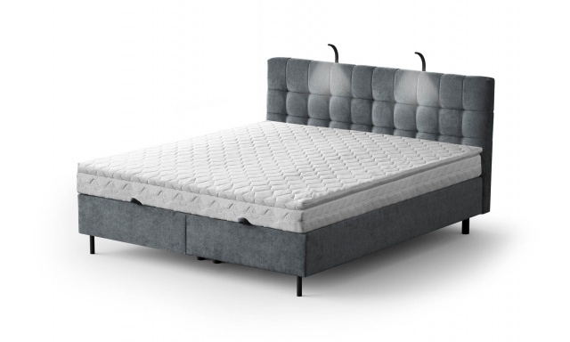 Čalouněná postel Monet 140 x 200, šedá Aston