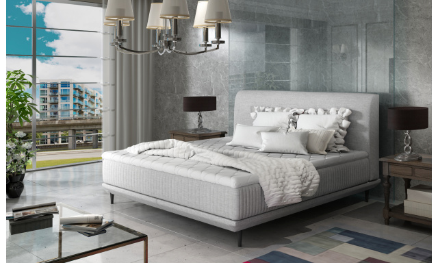 Moderní postel Aveiro 180x200cm, šedá Savana + matrace