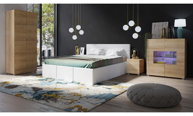 Moderní postel z eko-kůže Celeste, bílá