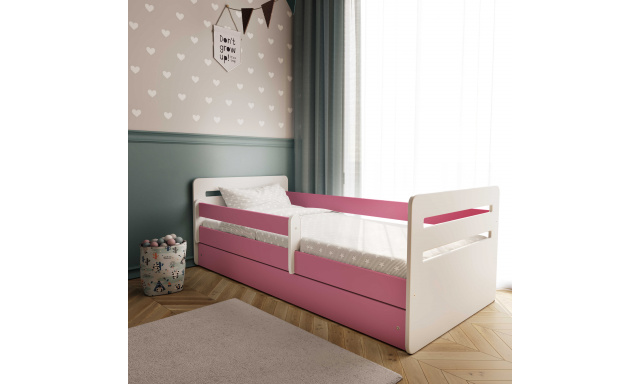 Dětská postel s úložným prostorem Tomáš 160x80 cm, růžová