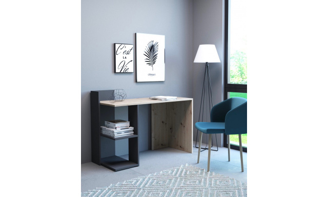 Levný PC stůl Porto 1, artisan/šedý
