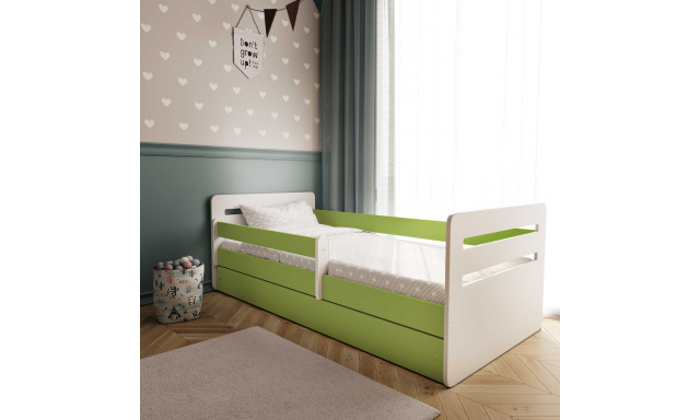 Dětská postel s úložným prostorem Tomáš 180x80 cm, zelená