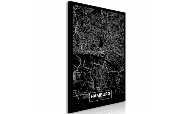 Obraz - Dark Map of Hamburg (1 Part) Vertical