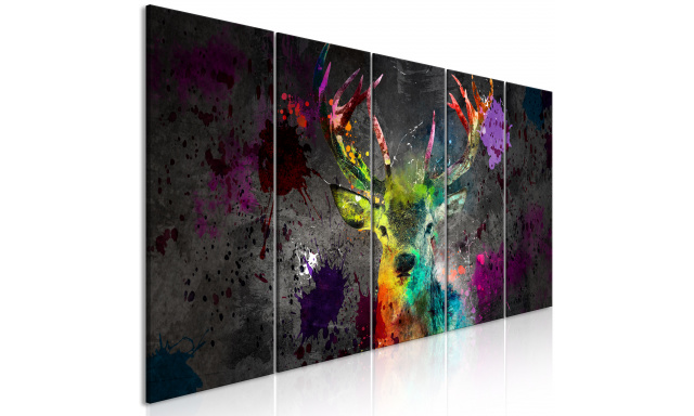 Obraz - Rainbow Deer (5 Parts) Narrow