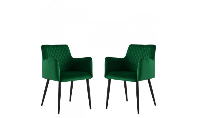 Komplet 2 jídelních židlí Medard, zelené