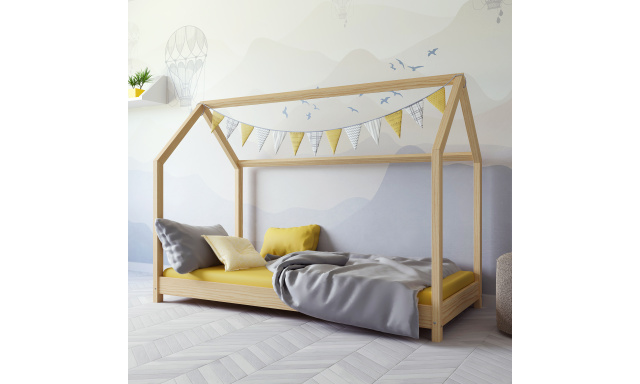 Dětská postel Berta 160x80, Domeček přírodní