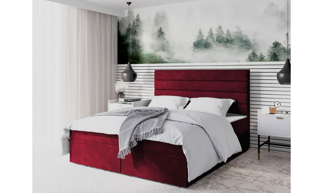 Moderní boxspring postel Torres 180x200, červená Itaka